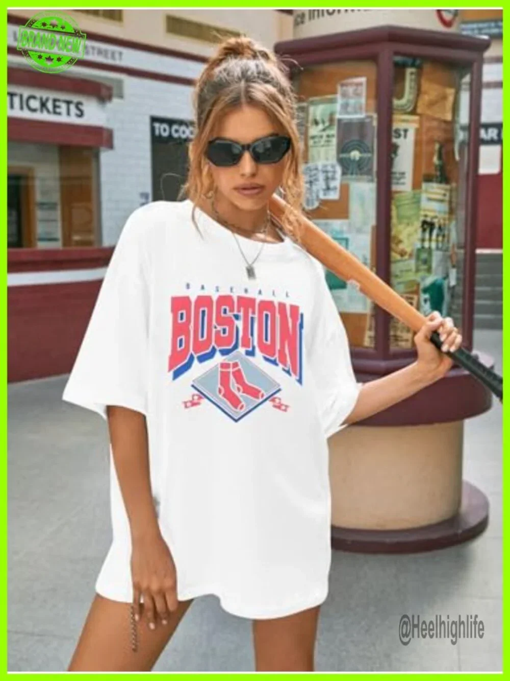 Baseball Graphic Tee Women Short Sleeve Crew Neck